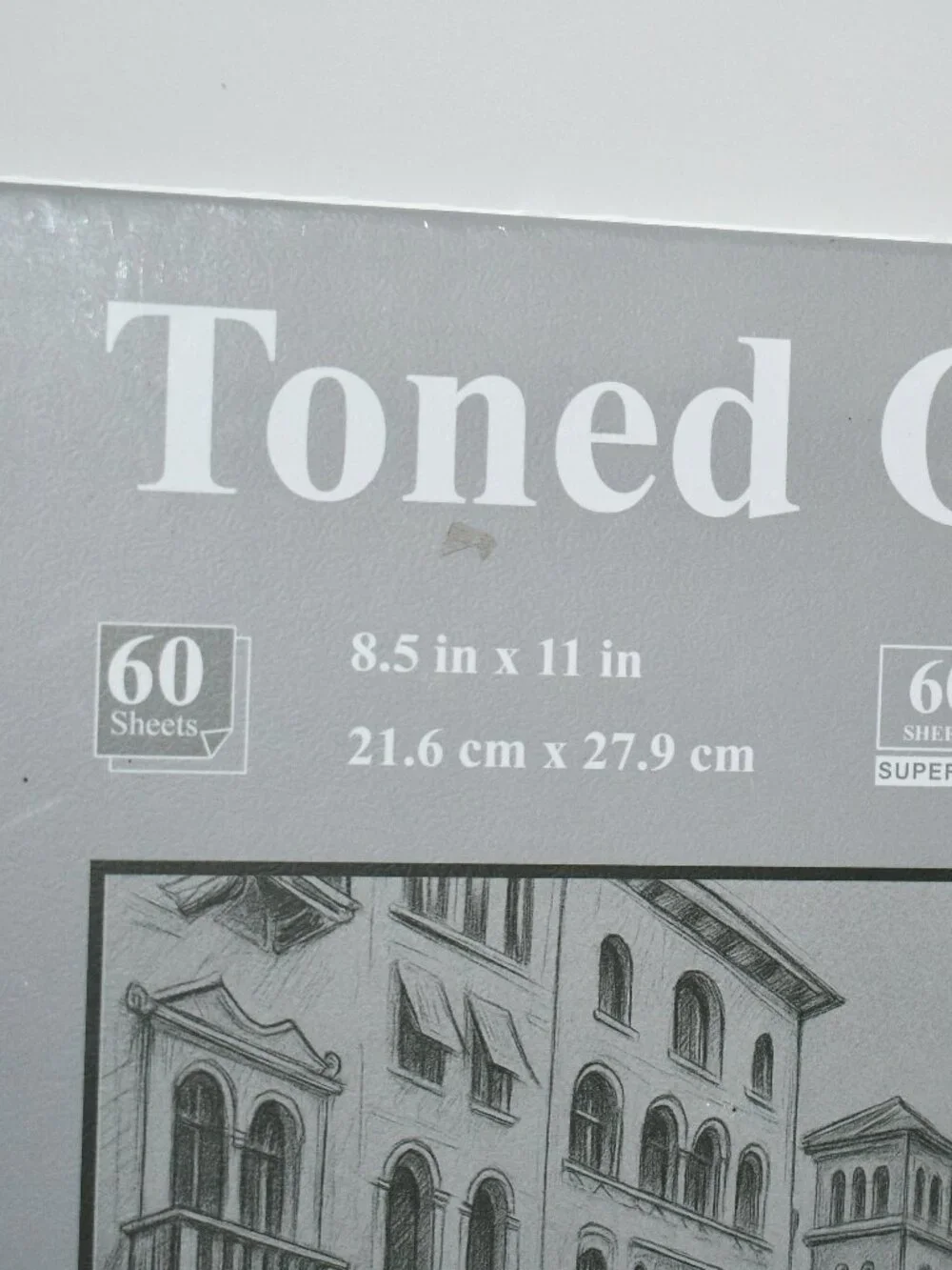 SuFly Toned Gray Sketchbook, 8.5 x 11, Spiral Drawing Pad, 60 Sheets, NWT